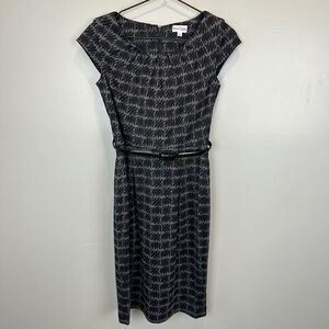 Marvin Richards Sheath Midi Black Belted Dress Womens Size 2 Sheath
